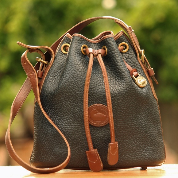 Dooney & Bourke Handbags - Dooney & Bourke AWL Drawstring Leather Bucket Bag